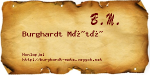 Burghardt Máté névjegykártya